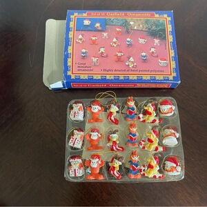 Garfield, Set of 18 Hand Painted Mini Christmas Ornaments, With Box